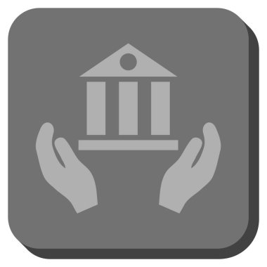 Banka hizmet yuvarlak kare vektör simgesi