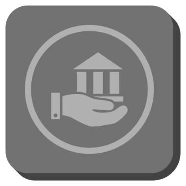 Banka hizmet yuvarlak kare vektör simgesi