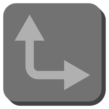 Bifurkasyon ok sağa yukarı yuvarlak kare vektör simgesi