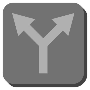 Yuvarlatılmış Kare vektör simge yukarı çatallanma ok