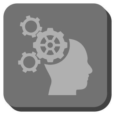 Beyin mekaniği yuvarlak kare vektör simgesi