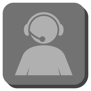 Çağrı Merkezi operatörü yuvarlak kare vektör simgesi