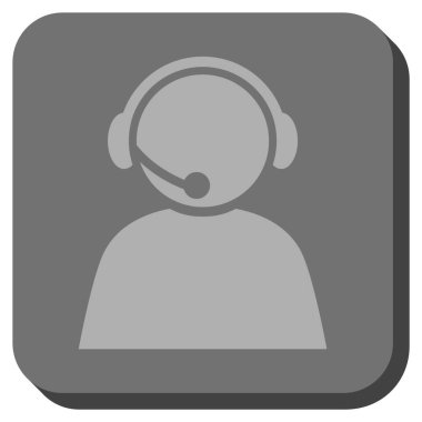 Çağrı Merkezi operatörü yuvarlak kare vektör simgesi