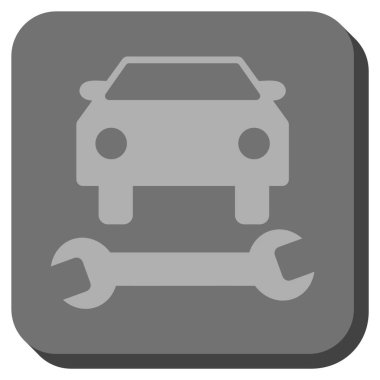 Araba tamir yuvarlak kare vektör simgesi