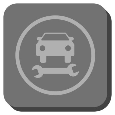 Araba tamir yuvarlak kare vektör simgesi