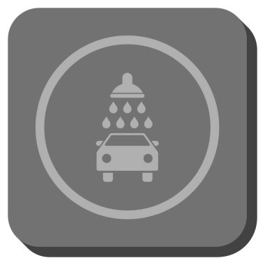 Araba duş yuvarlak kare vektör simgesi