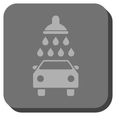 Araba duş yuvarlak kare vektör simgesi