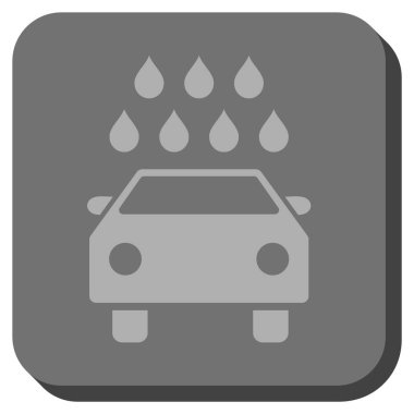 Araba duş yuvarlak kare vektör simgesi