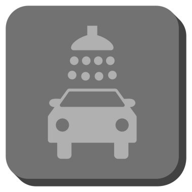 Araba duş yuvarlak kare vektör simgesi