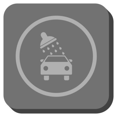 Oto yıkama yuvarlak kare vektör simgesi