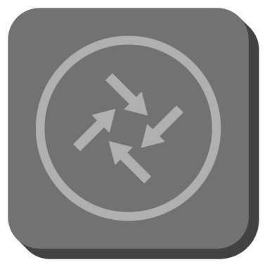 Merkezcil okları yuvarlak kare vektör simgesi