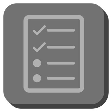 Denetim listesi sayfa yuvarlak kare vektör simgesi