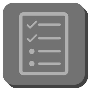 Denetim listesi sayfa yuvarlak kare vektör simgesi