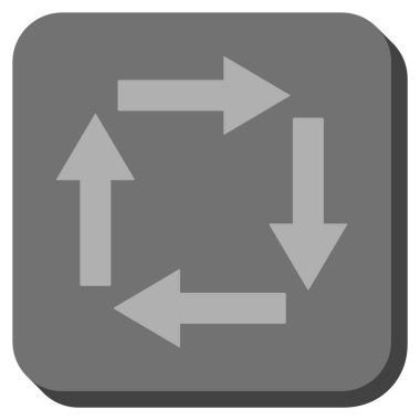 Dolaşım okları yuvarlak kare vektör simgesi