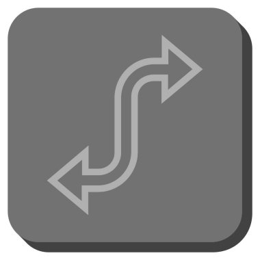 Eğri Exchange ok yuvarlak kare vektör simgesi