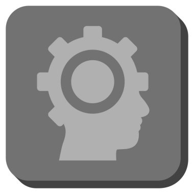 Cyborg dişli yuvarlak kare vektör simgesi