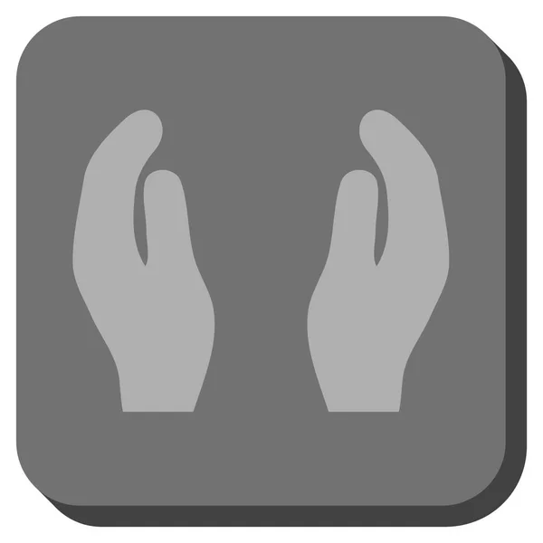 Applaudissements mains rond carré vecteur icône — Image vectorielle