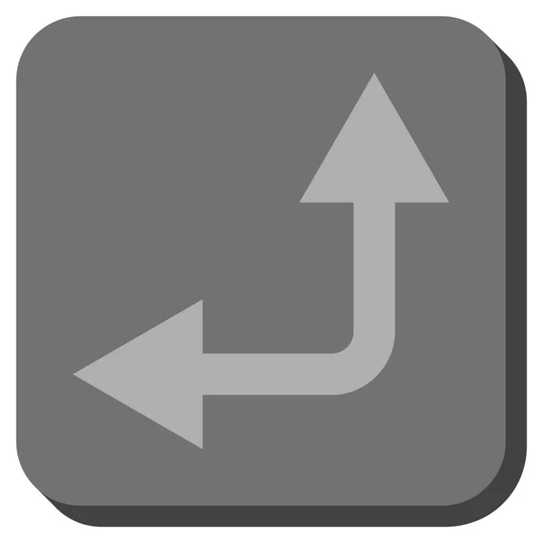 Bifurcação seta esquerda para cima arredondado vetor quadrado ícone — Vetor de Stock