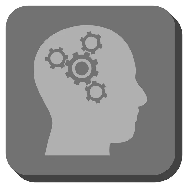 Brain Mechanics Rounded Square Vector Icon — Stock Vector