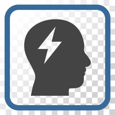 Beyin fırtınası vektör simgesi bir çerçeve içinde