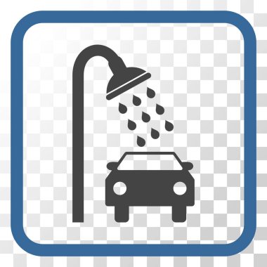 Araba duş vektör simgesi bir çerçeve içinde