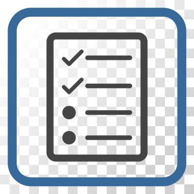 Denetim listesi sayfa vektör simgesi bir çerçeve içinde