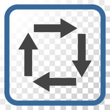 Dolaşım oklar bir çerçeve içinde simge vektör