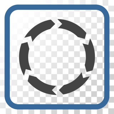 Dolaşım vektör simgesi bir çerçeve içinde