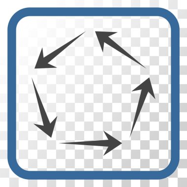 Dolaşım vektör simgesi bir çerçeve içinde