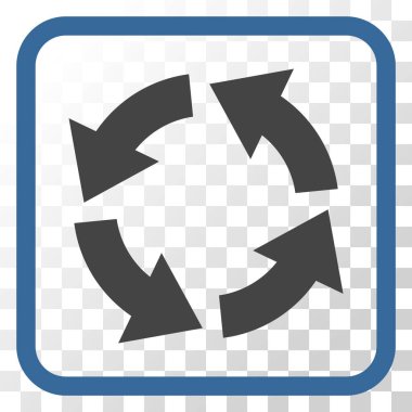 Dolaşım vektör simgesi bir çerçeve içinde