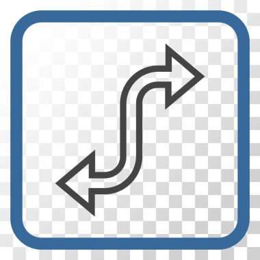 Eğri Exchange ok vektör simgesi bir çerçeve içinde