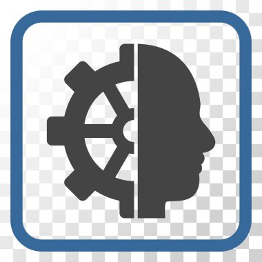 Cyborg dişli vektör simgesi bir çerçeve içinde