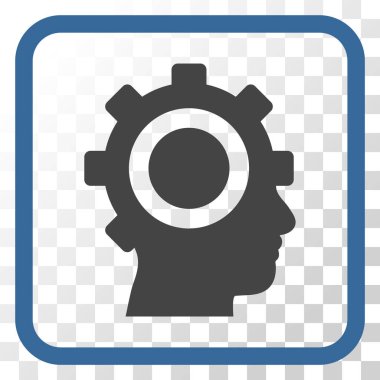 Cyborg dişli vektör simgesi bir çerçeve içinde