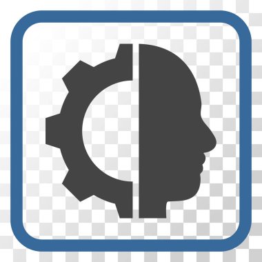 Cyborg dişli vektör simgesi bir çerçeve içinde