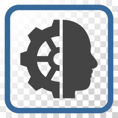 Cyborg dişli vektör simgesi bir çerçeve içinde