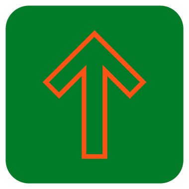 Düz yukarı ok vektör simgesi kare