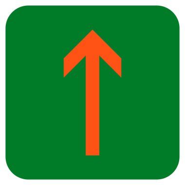 Düz yukarı ok vektör simgesi kare