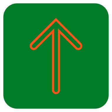 Düz yukarı ok vektör simgesi kare