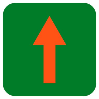 Düz yukarı ok vektör simgesi kare