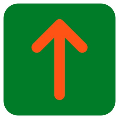 Düz yukarı ok vektör simgesi kare