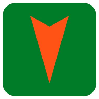 Vektör simge düz aşağı ok ucu kare