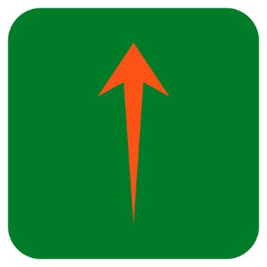 Düz yukarı ok vektör simgesi kare