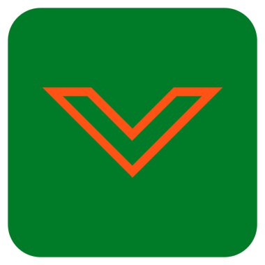 Vektör simge düz aşağı ok ucu kare