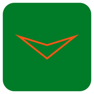 Vektör simge düz aşağı ok ucu kare