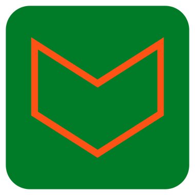 Vektör simge düz aşağı ok ucu kare