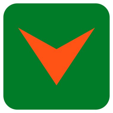 Vektör simge düz aşağı ok ucu kare