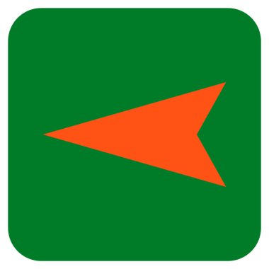 Vektör simge düz sol ok ucu kare