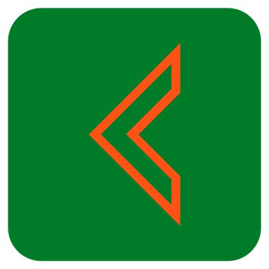 Vektör simge düz sol ok ucu kare