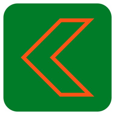 Vektör simge düz sol ok ucu kare