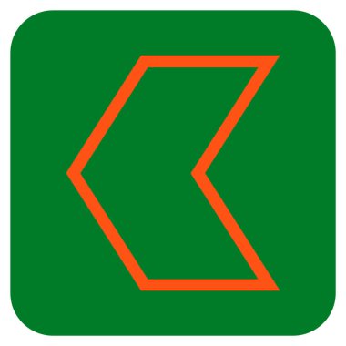 Vektör simge düz sol ok ucu kare